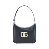 Dolce & Gabbana Black Calf Leather Bos Taurus Shoulder Bag