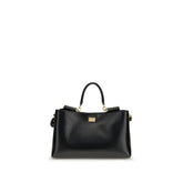 Dolce & Gabbana Black Calf Leather Bos Taurus Shoulder Bag