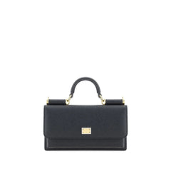 Dolce & Gabbana Black Calf Leather Bos Taurus Shoulder Bag