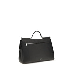 Dolce & Gabbana Black Calf Leather Bos Taurus Shoulder Bag