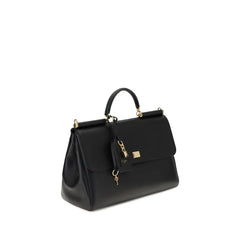 Dolce & Gabbana Black Calf Leather Bos Taurus Shoulder Bag