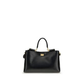 Dolce & Gabbana Black Calf Leather Bos Taurus Shoulder Bag - Shoulder Bags