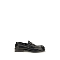 Dolce & Gabbana Black Calf Leather Bos Taurus Slip-On Loafers