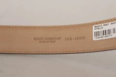 Dolce & Gabbana Black Calf Leather Brown Backend Metal Buckle Belt - 75 cm / 29,5 Inches - Belts