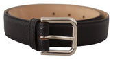 Dolce & Gabbana Black Calf Leather Brown Backend Metal Buckle Belt - 75 cm / 29,5 Inches - Belts