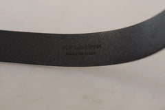 Dolce & Gabbana Black Calf Leather Classic Logo Metal Buckle Belt - 80 cm / 32 Inches - Belts