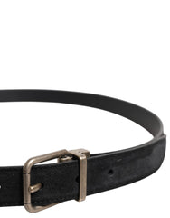 Dolce & Gabbana Black Calf Leather Classic Metal Buckle Belt - 110 cm / 44 Inches - Belts