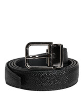 Dolce & Gabbana Black Calf Leather Classic Metal Buckle Belt - Belts