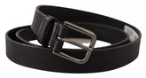 Dolce & Gabbana Black Calf Leather Classic Metal Logo Buckle Belt - 90 cm / 36 Inches - Belts