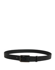 Dolce & Gabbana musta nahka vyö kultainen metallisolki - 115 cm / 46 tuumaa