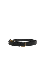 Dolce & Gabbana Black Calf Leather Gold Metal Buckle Men Belt - 90 cm / 36 Inches