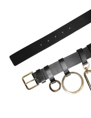 Dolce & Gabbana Black Calf Leather Gold Metal Buckle Men Belt - 90 cm / 36 Inches