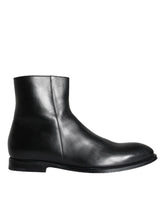 Dolce & Gabbana Black Calf Leather Men Ankle Boots Men Shoes - EU41/US8 - Boots