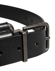 Dolce & Gabbana Black Calf Leather Silver Metal Buckle Belt - 85 cm / 34 Inches
