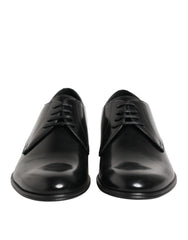 Dolce & Gabbana Black Calfskin Leather Derby Dress Shoes - EU41.5/US8.5