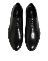 Dolce & Gabbana Black Calfskin Leather Derby Dress Shoes - EU41.5/US8.5