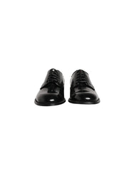 Dolce & Gabbana Black Calfskin Leather Derby Men Dress Shoes