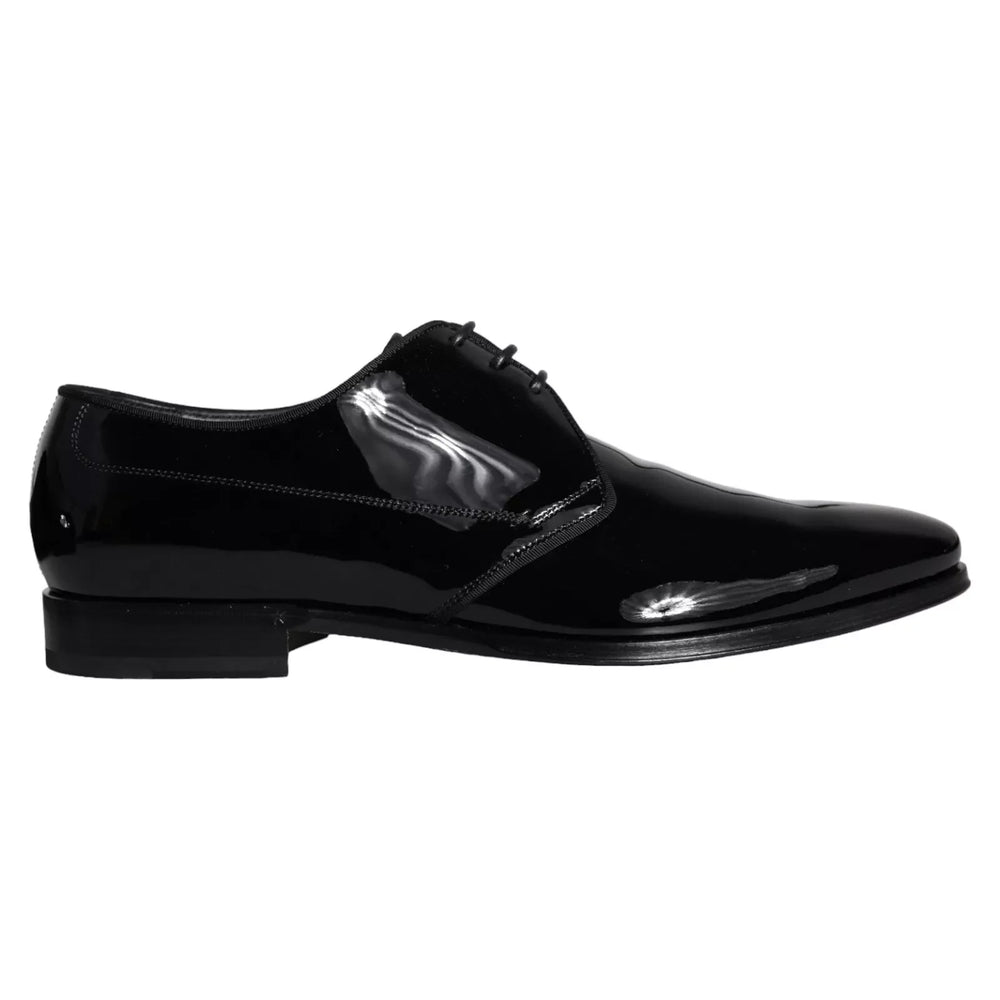 Dolce & Gabbana Black Calfskin Leather Derby Men Dress Shoes - Shoes