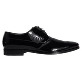 Dolce & Gabbana Black Calfskin Leather Derby Men Dress Shoes - Shoes