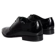 Dolce & Gabbana mustat calfskin-nahkaiset Derby-lestiä olevat miesten pukukengät - EU39/US6
