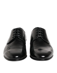 Dolce & Gabbana Black Calfskin Leather Derby Men Dress Shoes - EU41/US8