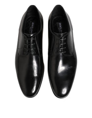 Dolce & Gabbana Black Calfskin Leather Derby Men Dress Shoes - EU41/US8