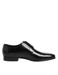 Dolce & Gabbana Black Calfskin Leather Derby Men Dress Shoes - EU41/US8