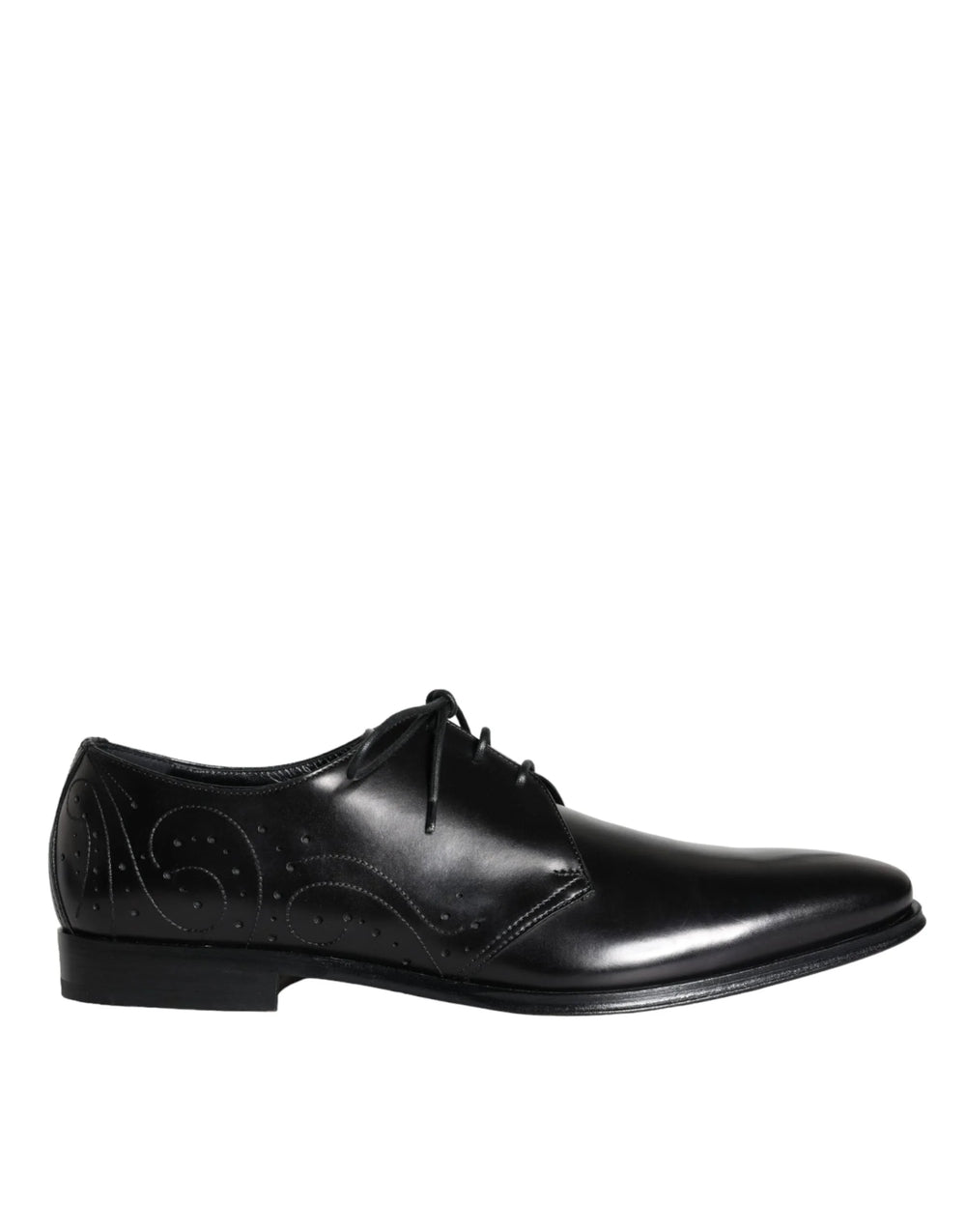 Dolce & Gabbana Black Calfskin Leather Derby Men Dress Shoes - EU43/US10 - Shoes