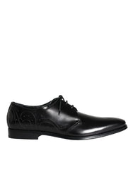 Dolce & Gabbana Black Calfskin Leather Derby Men Dress Shoes - EU43/US10 - Shoes