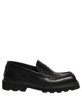 Dolce & Gabbana Black Calfskin Leather Men Dress Loafer Shoes - EU45/US12