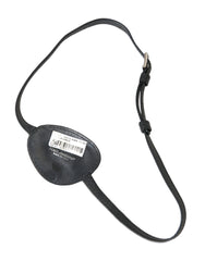 Dolce & Gabbana Black Calfskin Leather Metal DG Logo Eye Patch - Fashion Face Masks