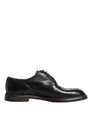 Dolce & Gabbana Black Calfskin Leather Oxford Dress Shoes