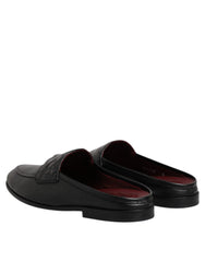 Dolce & Gabbana Black Calfskin Leather Slip On Loafers Shoes - EU40/US7