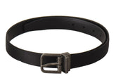 Dolce & Gabbana Black Calfskin Leather Vintage Metal Buckle Belt - 75 cm / 29,5 Inches - Belts