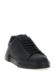 Dolce & Gabbana Black Calfskin Low Top Sneakers