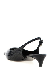 Dolce & Gabbana Black Calfskin Mid Heel Pumps