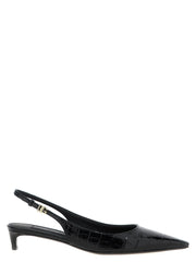 Dolce & Gabbana Black Calfskin Mid Heel Pumps