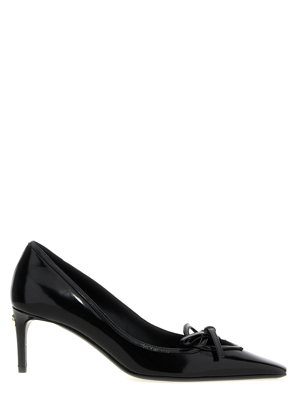 Dolce & Gabbana Black Calfskin Mid Heel Pumps - EU37/US7
