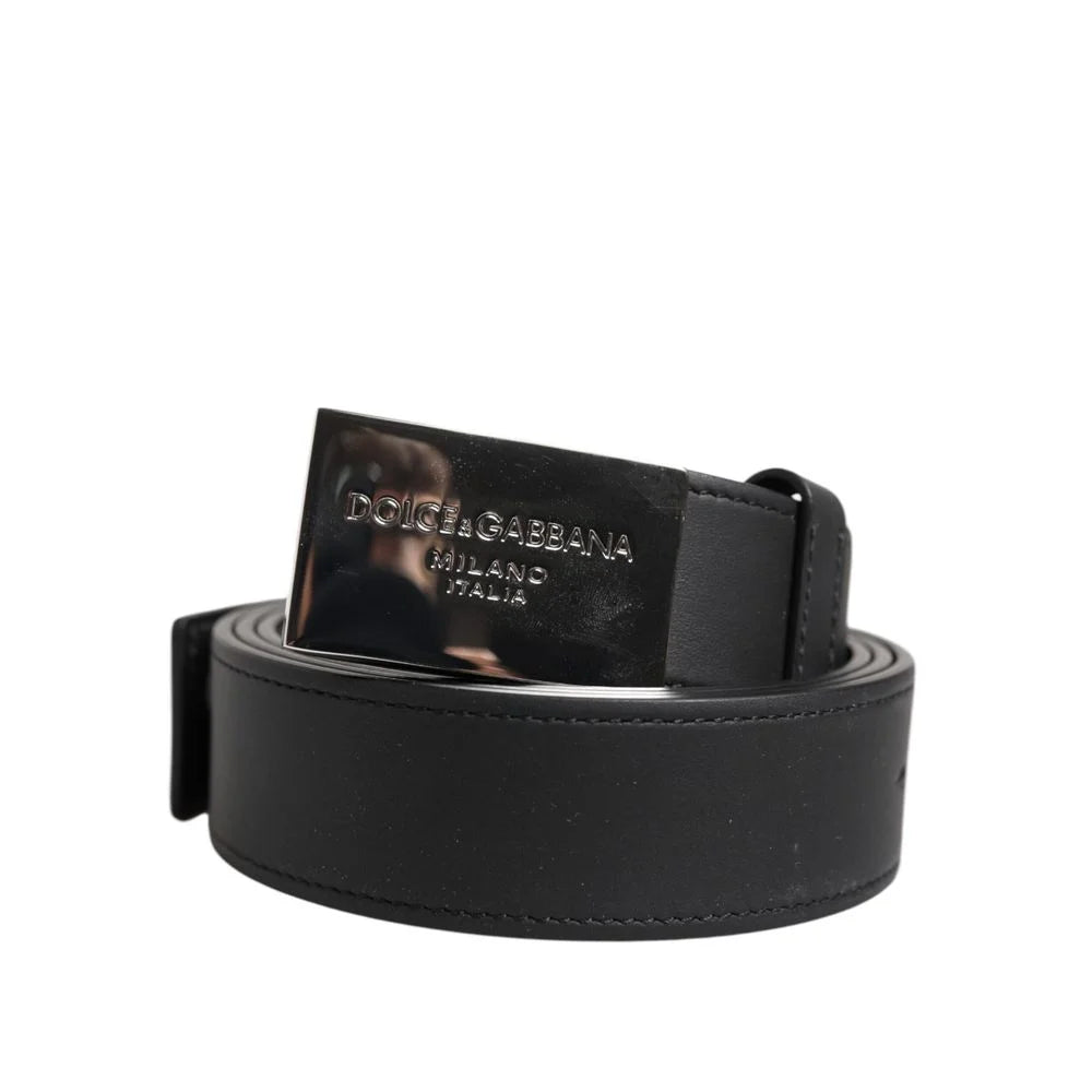 Dolce & Gabbana Black Calfskin Regular Belt - 105 cm / 42 Inches