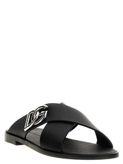 Dolce & Gabbana Black Calfskin Slides - EU 40 | US 7