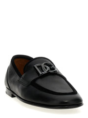 Dolce & Gabbana Black Calfskin Slip-On Loafers
