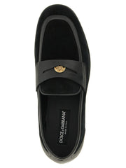 Dolce & Gabbana Black Calfskin Slip-On Loafers - EU 42 | US 9
