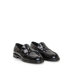 Dolce & Gabbana Black Calfskin Slip-On Loafers - EU39/US6