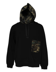 Dolce & Gabbana Black Camouflage Hooded Sweatshirt Sweater - IT56 | XXL - Hoodies