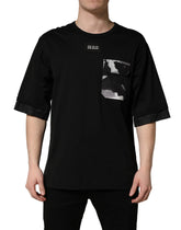Dolce & Gabbana Black Camouflage Pocket Oversized T-shirt - IT48 | M