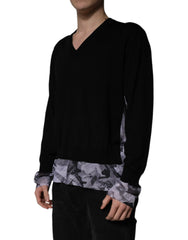 Dolce & Gabbana Black Camouflage V-neck Pullover Sweater - IT54 | XL - Sweaters