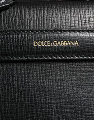 Dolce & Gabbana Musta Nahkalaukku 'Car Man' Applique Weekender-Laukku