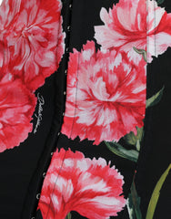 Dolce & Gabbana Black Carnation Pencil Cut Knee Length Skirt - IT36|XXS - Skirts
