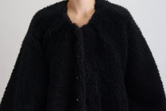 Dolce & Gabbana Black Cashmere Blend Faux Fur Coat Jacket - IT40|S - Overcoats