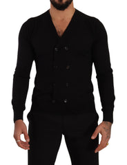 Dolce & Gabbana Black Cashmere Button Down Cardigan Sweater - IT46 | S - Cardigans